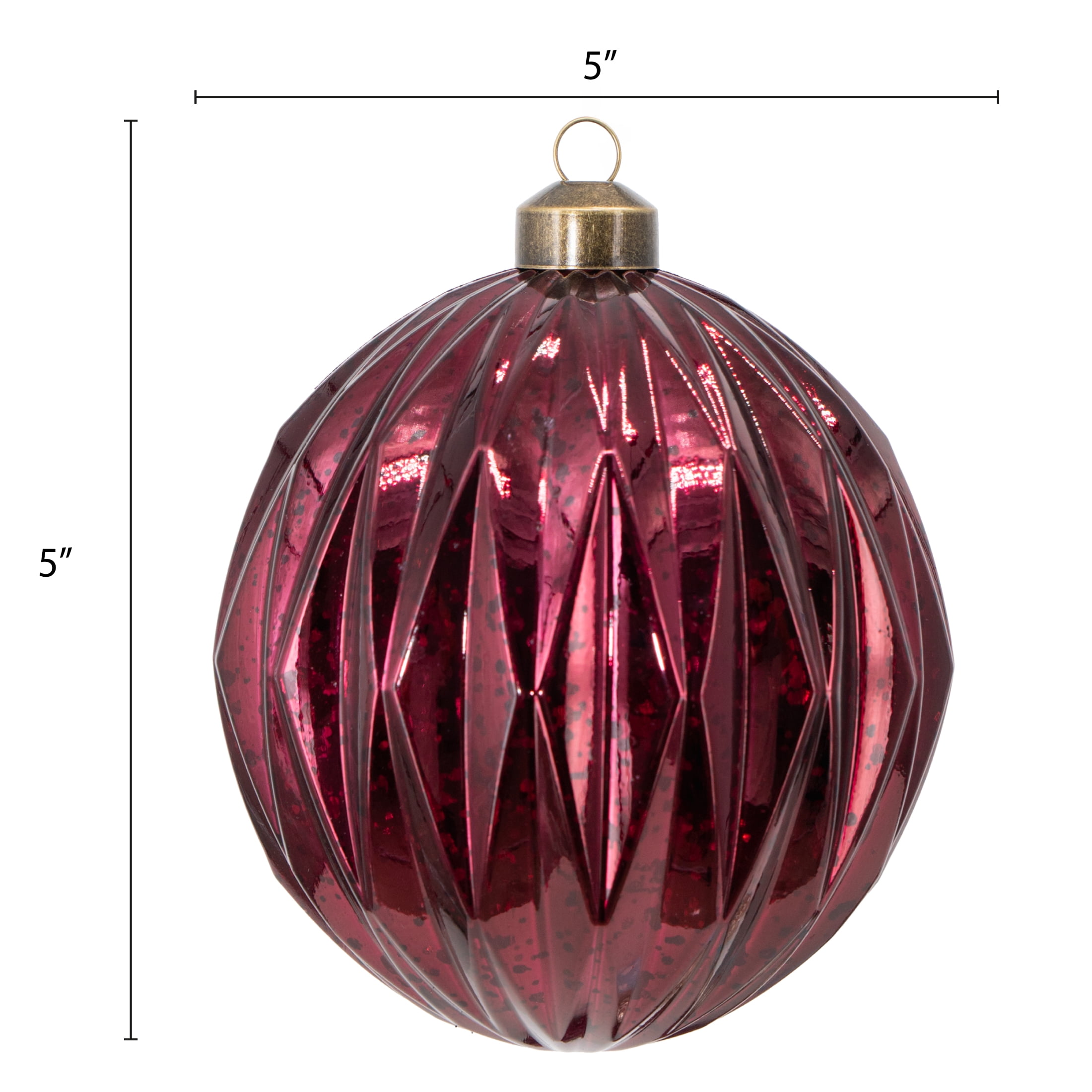 My Texas House 6-Count Burgundy Shatterproof Christmas Ornaments, 6"