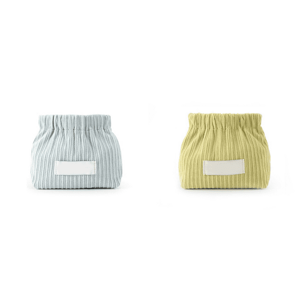 Organizador de lazos para el pelo elástico de pana, bolsa de maquillaje de viaje bonita para mujer, color azul