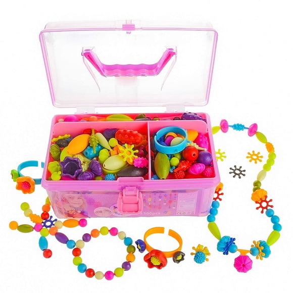 GILI Perles Pop - Trousse de Fabrication de Bijoux pour Petites Filles de 3 4 5 6 7 8 Ans - Jouets d'Arts et de Bricolage pour Enfants de 4 Ans-8 Ans - Collier Bracelet Créativité Ensemble à Boutons-Pression Top Meilleur Ch