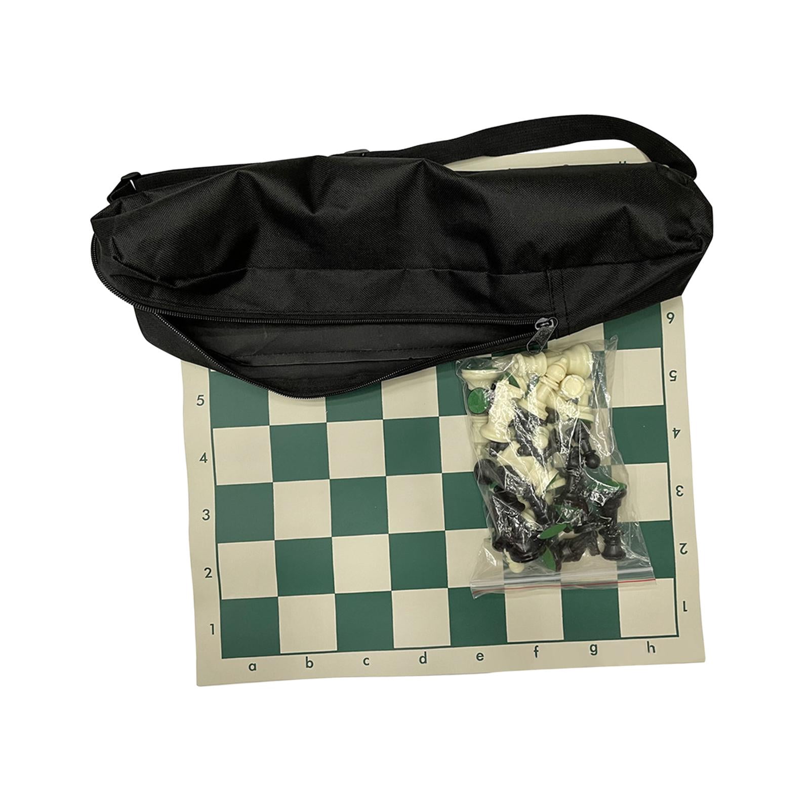 MERIGLARE Portable Chess Set,Deluxe Chess Set,Combination with Storage Bag,Roll up Chess Board Game Set,Chess Pieces for Travel Outdoor L