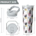 thumbnail image 4 of Modern 30oz Handheld Travel Tumbler with Handle – Double Wall Stainless Steel Insulated Cup, Flip Straw Lid, Leak-Proof & BPA-Free for Hot and Cold Drinks – Durable Coffee & Juice Mug White, 4 of 7