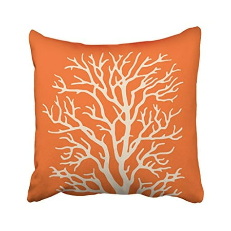 19.25 Inch Cream - WinHome Decorative Pillowcases Coral Tree In Cream On Pumpkin Orange Throw Pillow Covers Cases Cushion Cover Case Sofa 18x18 Inches Two Side