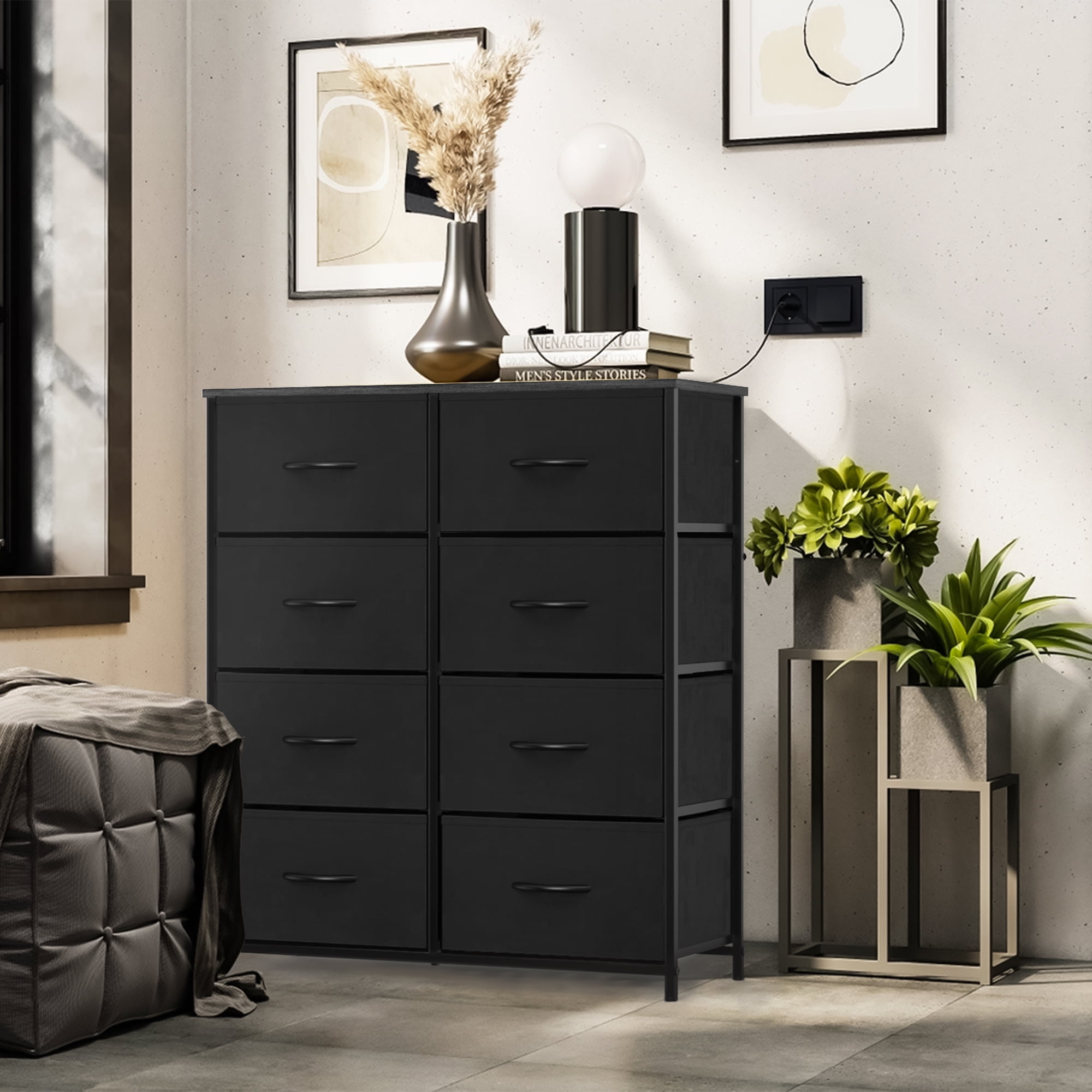 TINKLE WELL 8-Drawer Dresser for Bedroom, Drawer Dresser Organizer Storage Drawers Fabric Storage Tower