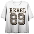thumbnail image 5 of Rebel 89 Women's White Crew Neck Short Sleeve Crop Top-XS, 5 of 7