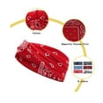 thumbnail image 4 of 6Pcs Headbands - Bandana Headband for Women, Elastic Cotton Turban Wide Hair Band Head Scarf Hair Wrap, Ladies Stretchy Head bands Fabric Bohemian Hairband ideal for Sports/Running/Yoga, 4 of 7