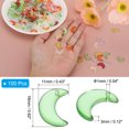 thumbnail image 2 of Uxcell 100 Pcs Moon Crescent Beads,  Moon Shaper Glass Loose Spacer, Lime/Gold Tone, 2 of 6