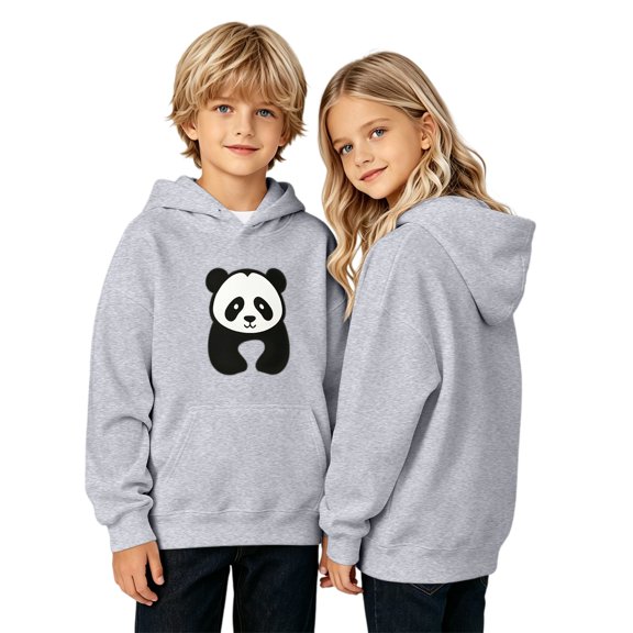 Otqutp Kids Boys Girls Pullover Hoodie Cute Panda Graphic Long Sleeve Sweatshirt Fashion Loose Tops with Kangaroo Pocket