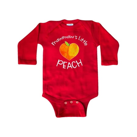 

Inktastic Mawmaw s Little Peach Cute Peach Heart Gift Baby Boy or Baby Girl Long Sleeve Bodysuit