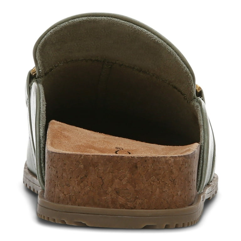 Vionic Women's Joyful Georgie Slip On Leather and Suede Army Green