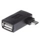 thumbnail image 2 of Adaptador OTG Hugo Micro USB 2.0 en Ángulo Izquierdo con Alimentación USB Negro, 2 of 8