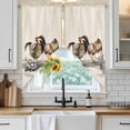 thumbnail image 4 of Rooster Farm Animal Country Kitchen Window Curtains, Swag Curtains Valance for Bedroom Living Room Bathroom, Chinese Style Plant Rod Pocket Window Treatment Curtain Block Drapes 2 Panels 28"x36", 4 of 9