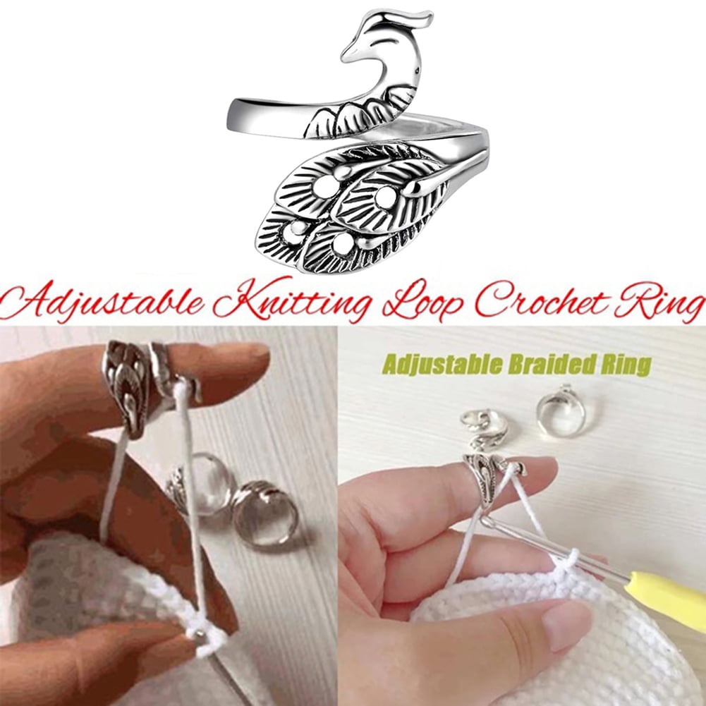Zexumo Crochet Ring for Finger Yarn Guide, Adjustable Tension Ring for  Crocheting, Finger Pain Release and Faster Knitting 