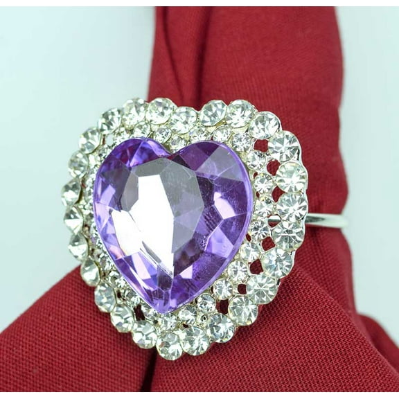 Heart Napkin Rings Set of 4 Sparkling Napkin Holders