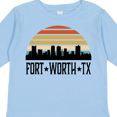 thumbnail image 4 of Inktastic Fort Worth Texas Skyline Retro Boys or Girls Long Sleeve Toddler T-Shirt, 4 of 5