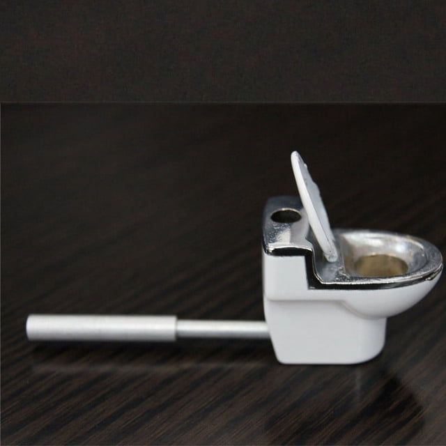 Mini Pipa Portátil en Forma de Inodoro de Cerámica para Fumar | Ligera y de Bolsillo, Originalidad | Fácil de Limpiar | Regalo Divertido para Amigos | 1 Unidad | Metal y Cerámica Ecológicos