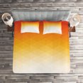 thumbnail image 2 of Ambesonne Modern Quilted Coverlet 3 Pcs, Digital Retro Triangle, King Size, Orange Yellow Cream, 2 of 2