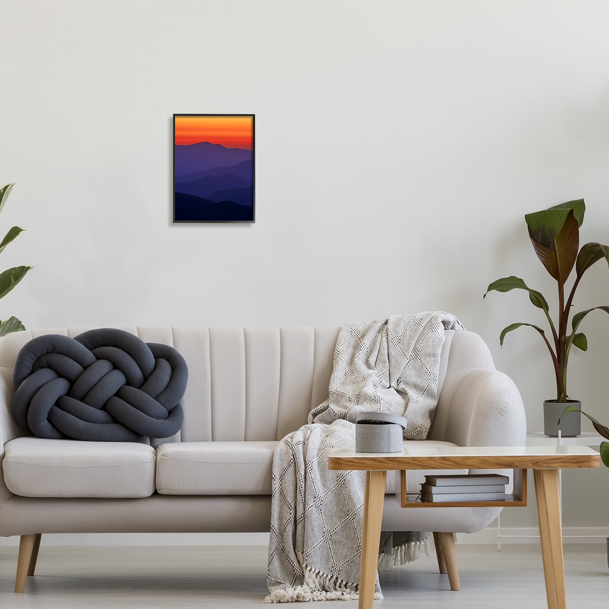 Stupell Bold Mountain Sunrise Sky Landscape Photography Black Framed Art Print Wall Art
