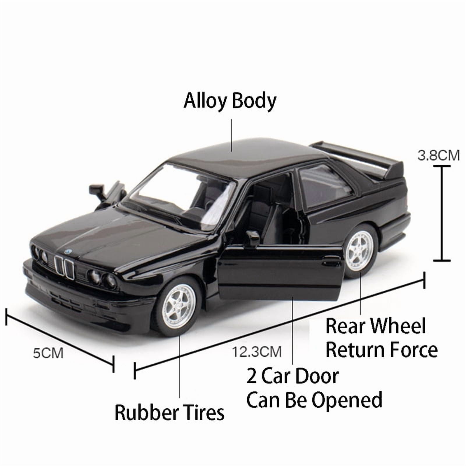 1:36  BMW M4 CSL M3 1987 Miniature Cars Alloy Diecast Doors Opened Pull Back Rubber Tires Ornament Toys for Kids Gifts