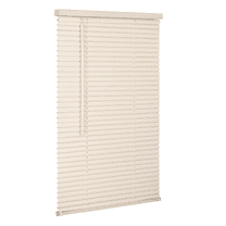 Lotus & Windoware Cordless 1" Vinyl Plus Light Filtering Horizontal Mini Blind, 46" W x 48" L, Alabaster, Smooth