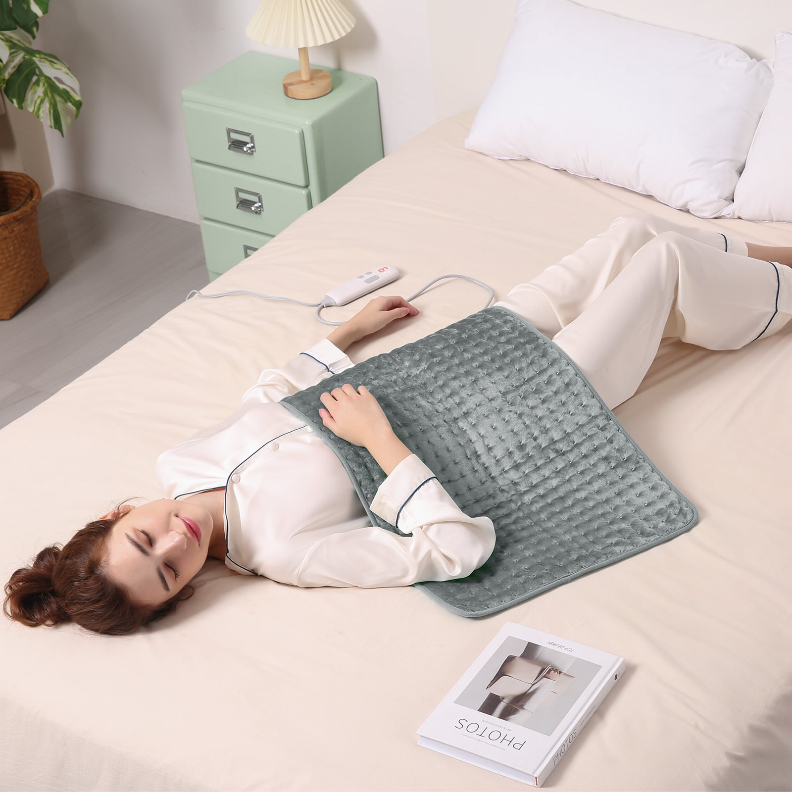 MARNUR Heating Pad for Full Body, 18''x33'' Extra Large with 2 Hours Timer, Gray