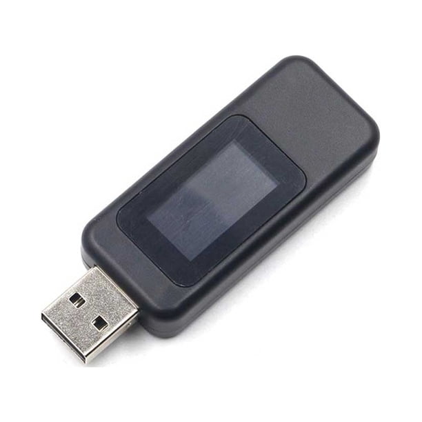 Eigraketly Probador de USB Reemplazo portátil Función de memoria digital Electrónica Medidor de datos de temperatura actual Medidor Medidores de medidas dimensionales Negro
