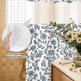 thumbnail image 3 of No Hook Shower Curtain, Boho Leaf Shower Curtains for Bathroom with See Through Top Window, Teal Green Spring Farmhouse Pastoral Tribal Waterproof & Washable Bath Curtain Extra Long 72"x84", 3 of 9