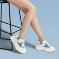 thumbnail image 2 of CMR CHAMARIPA Elevator Shoes For Women - White Casual Height Increasing Canvas Shoes Butterfly Pattern 3.15 Inches / 8 CM, 2 of 9
