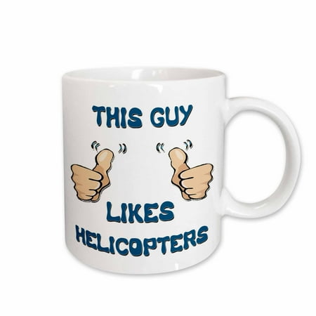 

3dRose This Guy Likes Helicopters Ceramic Mug 11-ounce