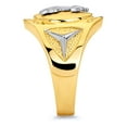 thumbnail image 3 of Wellingsale Mens Solid 14k Two 2 Tone White and Yellow Gold Polished CZ Cubic Zirconia Signet Ring - Size 9.5, 3 of 5