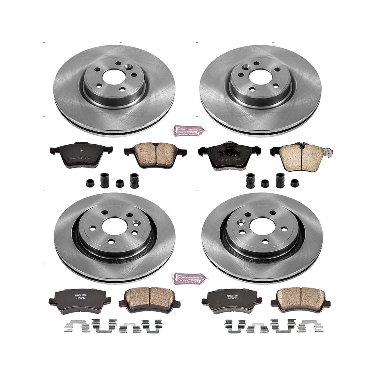 PowerStop Front and Rear Stock Replacement Brake Pad and Rotor Kit Fits: VOLVO Select Models KOE5617