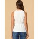 thumbnail image 3 of Allegra K Allegra K Tops De Verano Para Mujer, Sin Mangas, Con Escote En V, Con Lazo, En La Cintura Blanquecino L, 3 of 4