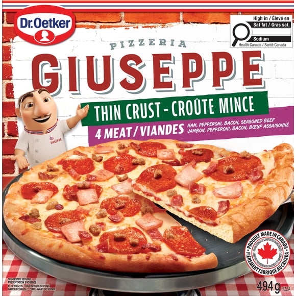 Dr. Oetker Giuseppe Pizzeria Thin Crust 4 Meat Pizza, 494 g