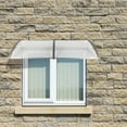 thumbnail image 5 of 80*38In Window Awning Door Canopy, Rain Canopy Plastic Bracket, Sunlight Panel,Front And Rear Aluminum Strips,Household Application Door & Window Uv Rain Snow Cover, Transparent Panel  Black Bracket, 5 of 8