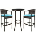 3 Piece High Top Patio Set, Modern Bar Height Bistro Set with High Top