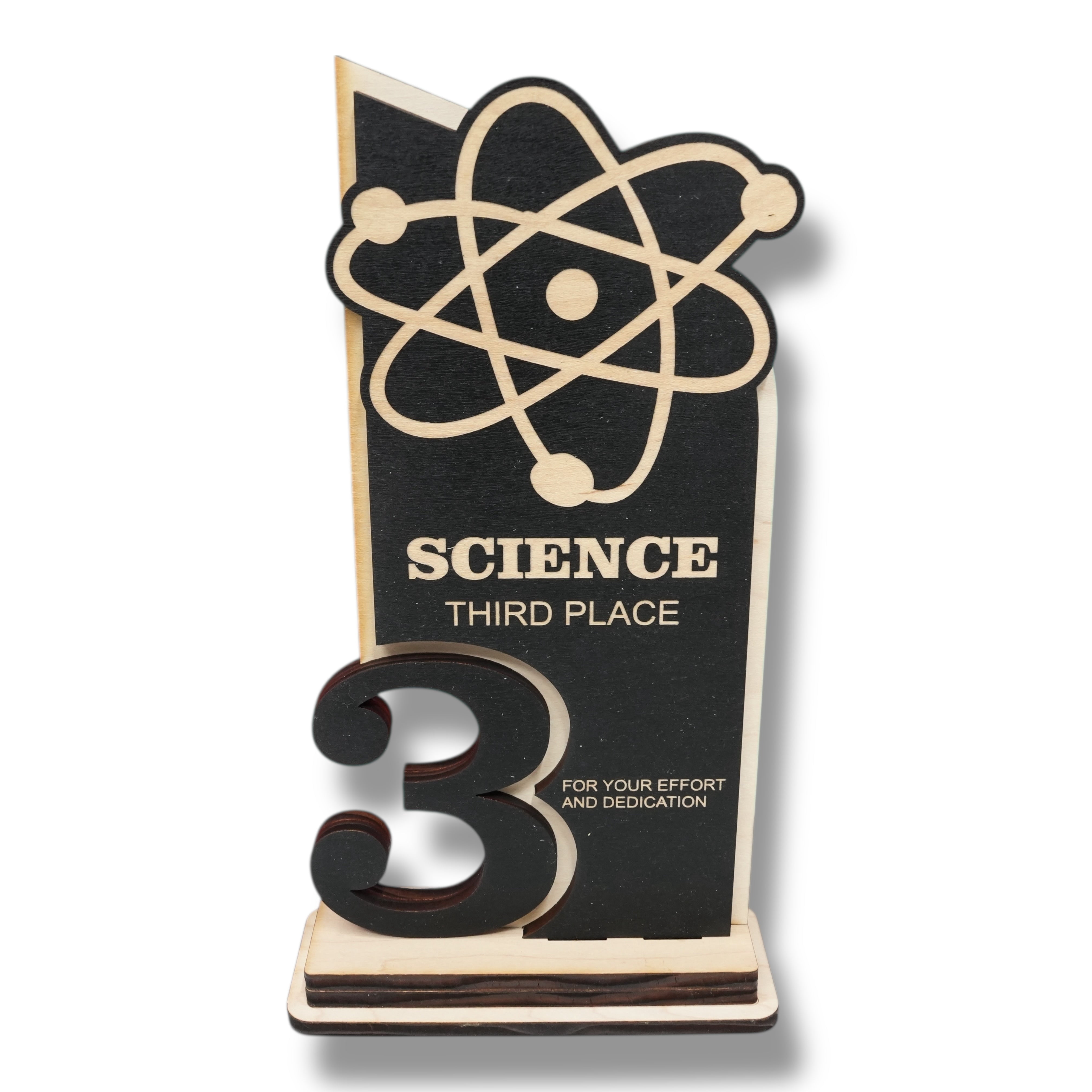 Trophy Award - CUSTOM - Science - 1st 2nd 3rd Place - 9x5 Inches