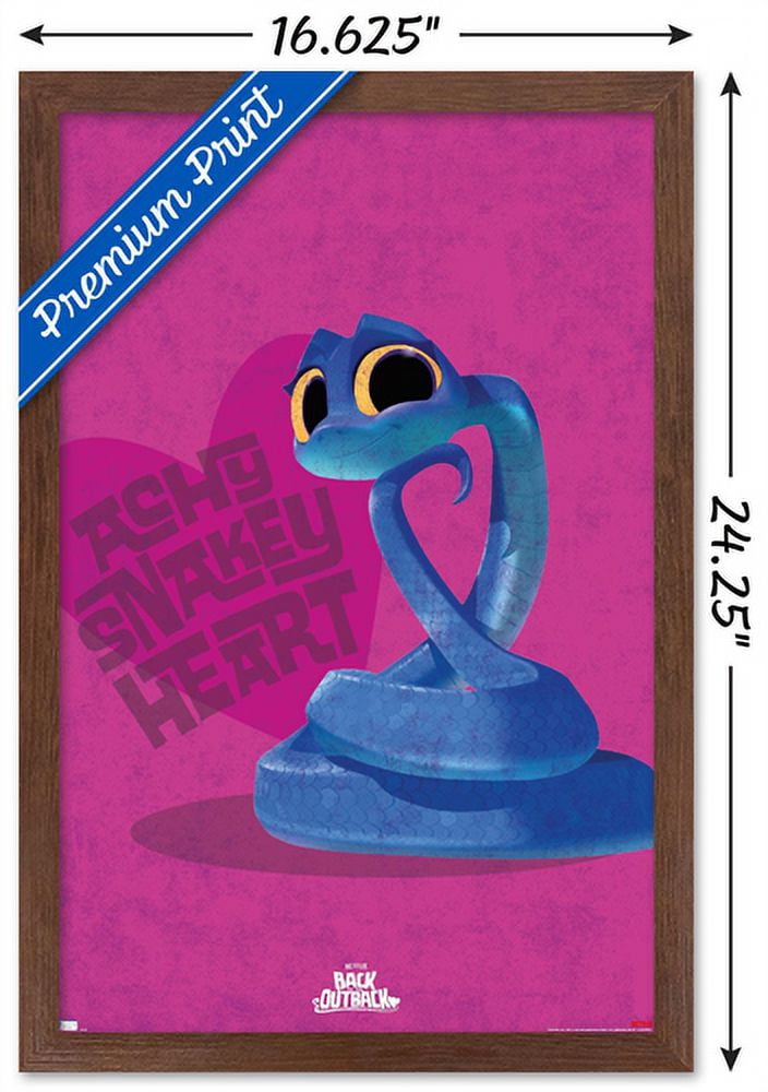 Netflix Back to the Outback - Achy Snakey Heart Wall Poster, 14.725" x 22.375", Framed