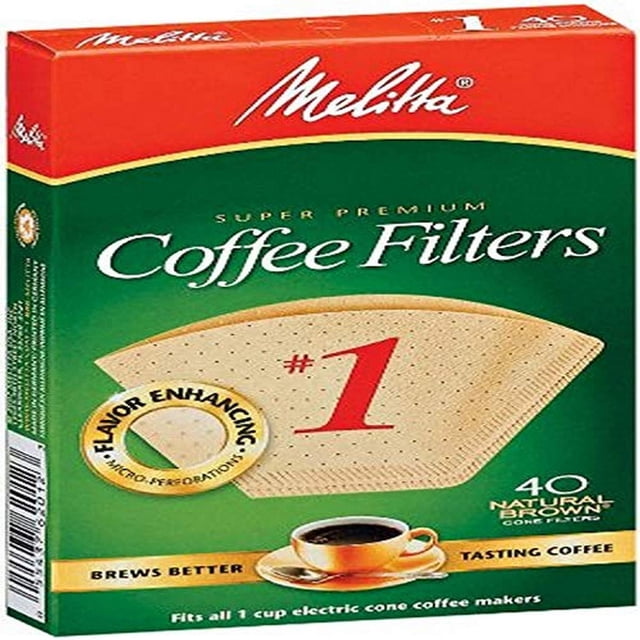 Filtros de Café Melitta 620122#1 Color Marrón Natural Paquete de 40
