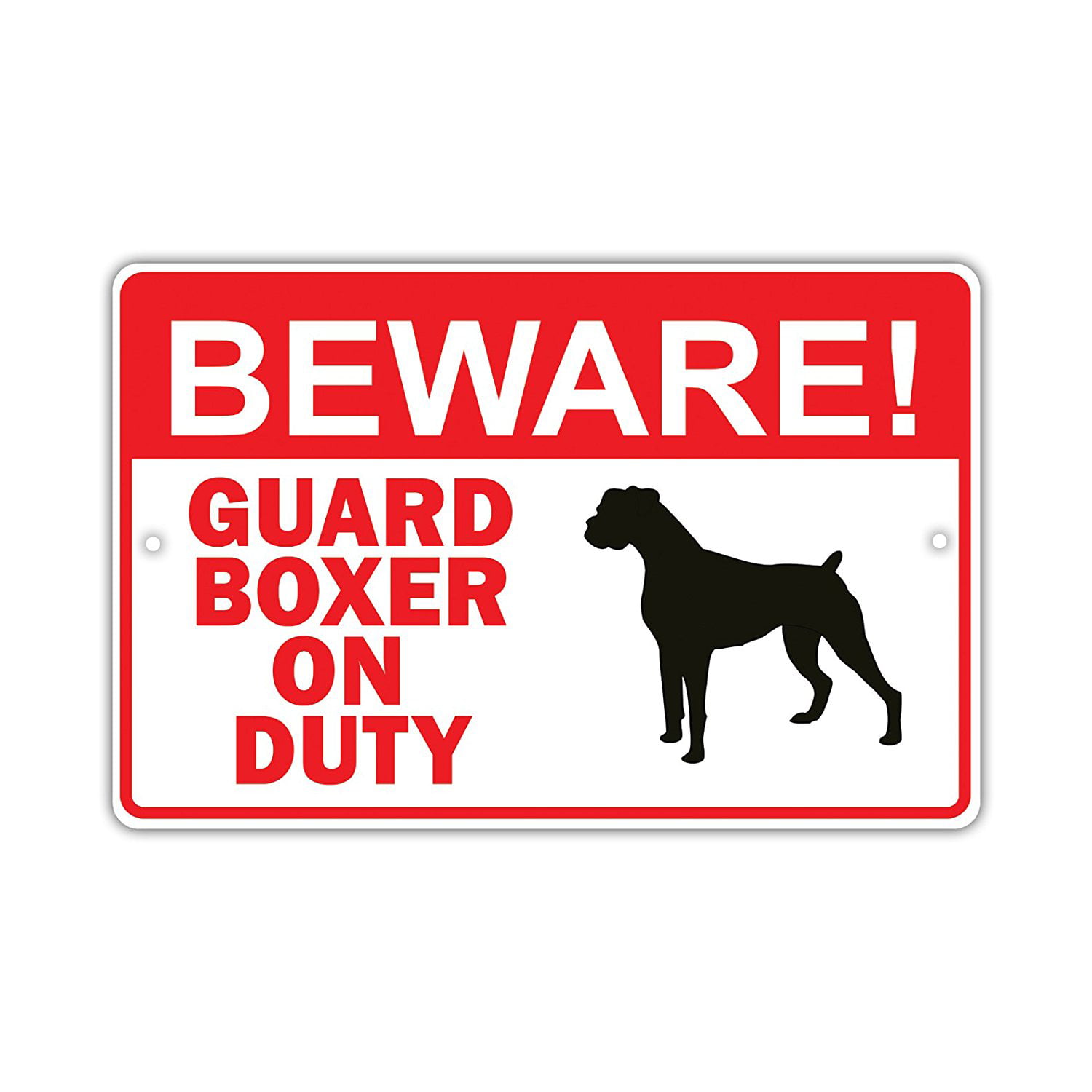 *Aluminum* Beware Of Attack Dog    4" x 18" Funny Metal Novelty Sign