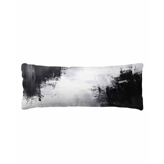Black Gray White Body Pillow Cover 20 x 54 Inch Decorative Pillow Cover Minimalism Abstract Ombre Aesthetic Lumbar Pillowcase Seasonal Rectangle Cushion Case for Couch Sofa Bed Living Room