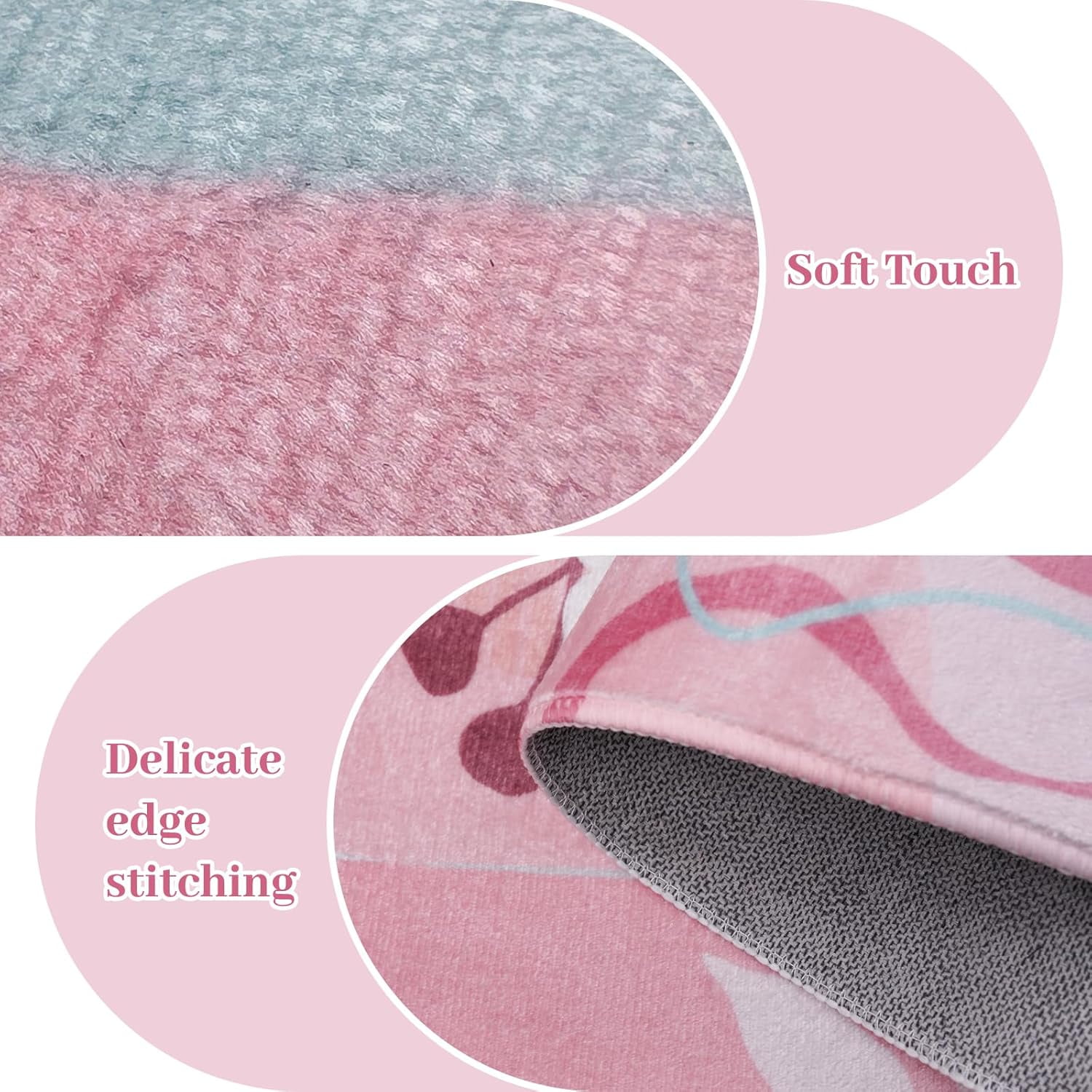 Boho Pink Kitchen Mats for Floor Set of 2, Cat Abstract Floor Mat Carpet Runner Area Rug Washable, Pink Home Kitchen Decor and Accessories Stuff, 17x30 and 17x47 Inch