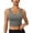 Sage Grey, variant on PINSPARK Sports Bras Athletic Built in Bra Tank Tops for Women Longline V Neck Padded Workout Crop Top V Back X-Large