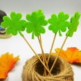 thumbnail image 5 of JoyMoreHome 10Pcs Cupcake Toppers, Glitter Four Leaf Clover Cupcake Picks, Shamrock Cupcake Toppers, Lucky One Birthday Decorations Wedding Party Cake Decorations, 5 of 9