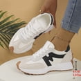 thumbnail image 3 of Rokment Women's Orthopedic Platform Running Walking Shoes Comfortable Vintage Casual Color Block Suede Flatform Mid Heel Tennis Skate Fashion Sneakers Spring Fall White Size 6.5, 3 of 6