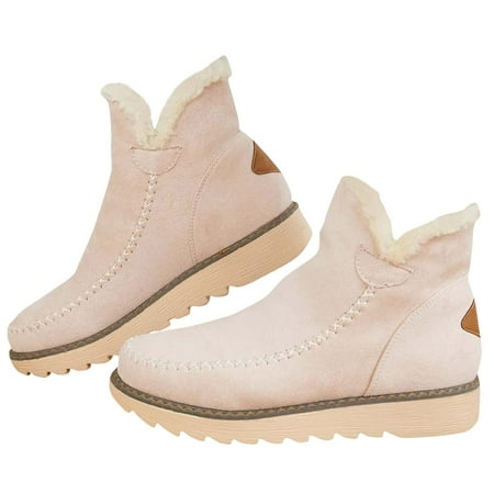 

hotio 2024 Classic Non Slip Ankle Snow Booties Warm Fur Lining Boots Women s Cashmere Waterproof Non Slip Ankle Snow Boot Casual Short Boots