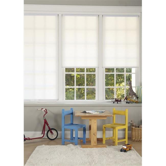 White DEZ Furnishings QDWT354480 Cordless Light Filtering Pleated Shade 35.5W x 48L Inches
