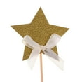 thumbnail image 2 of Paquete de 4 Púas para Cupcakes de Estrellas con Decoración de Nudo de Lazo para Bodas, Adornos para Tartas de para Oro Soledad Primeros de la torta de las estrellas, 2 of 9