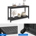 thumbnail image 4 of Dextrus 48in Wood Outdoor Console Table with Storage Shelves, Side End Table for Living Room, Entrance, Hallway, Entryway - Black, 4 of 7