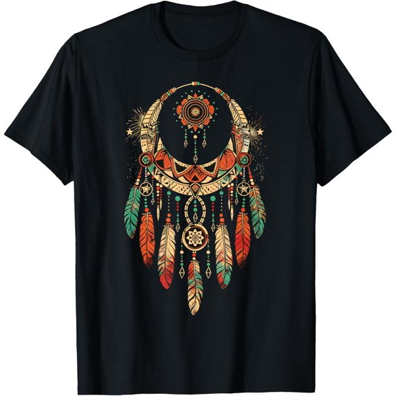 Boho Dreamcatcher - Tribal Feather Design T-Shirt Size S-5XL