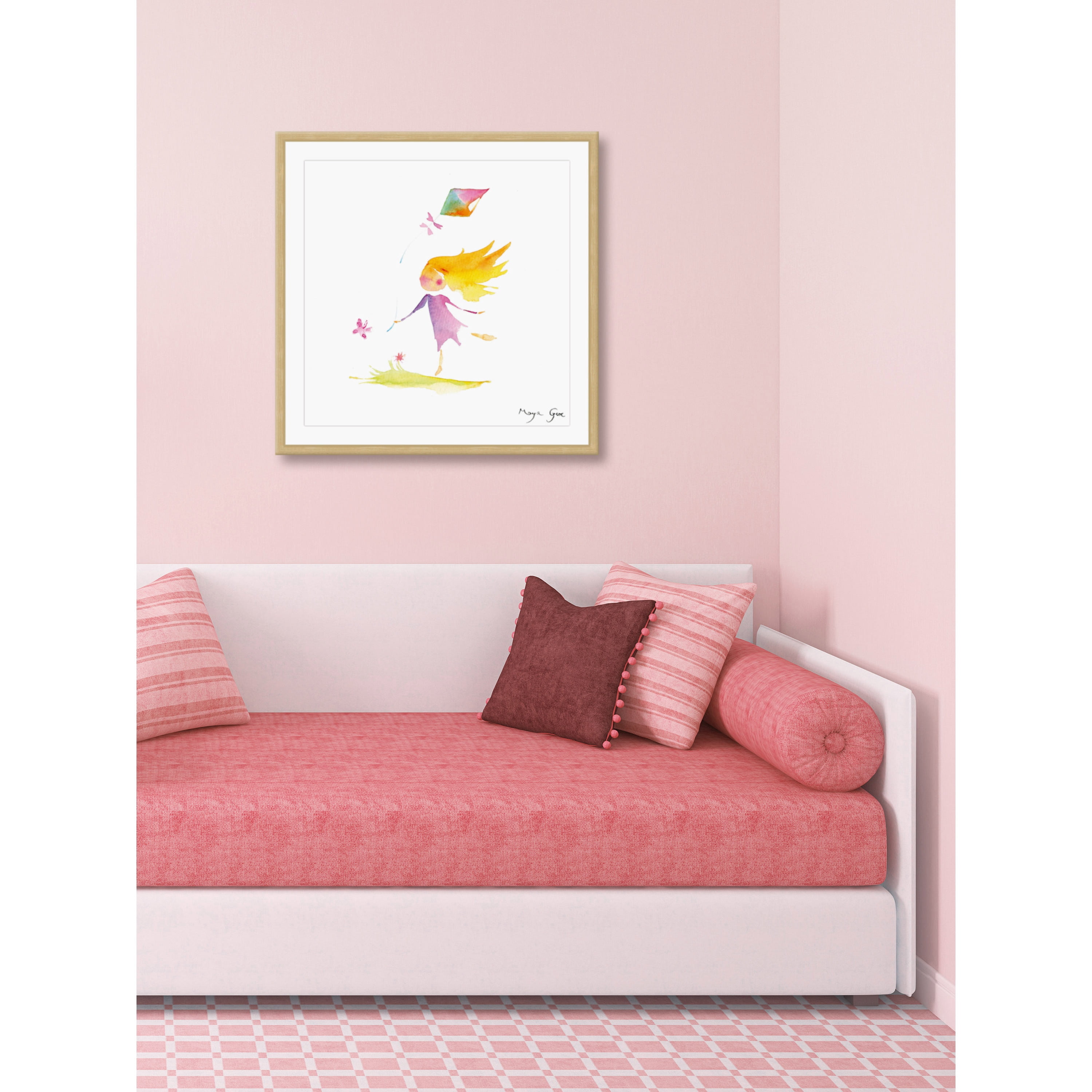 Marmont Hill "Girl with Kite" by Maya Gur Framed Painting Print