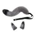 thumbnail image 3 of 2xfaux Pieles De Animales Lobo Orejas Cola Cosplay Set Pieles Animales Peludo Para El Partido Adultos Niños Gris, 3 of 8